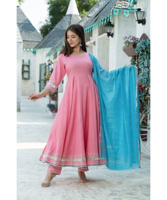 Rose Pink Kurta Dupatta Set 3