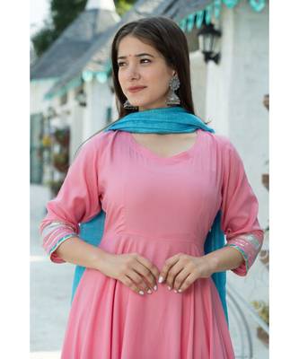 Rose Pink Kurta Dupatta Set 5