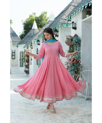 Rose Pink Kurta Dupatta Set 7