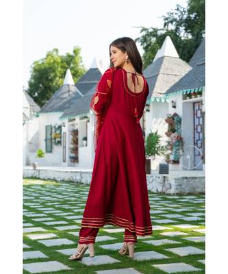 Maroon Kurta Dupatta Set 2