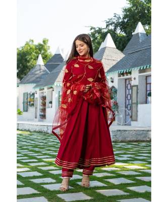 Maroon Kurta Dupatta Set 1