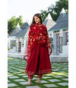 Maroon Kurta Dupatta Set