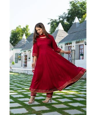 Maroon Kurta Dupatta Set 6