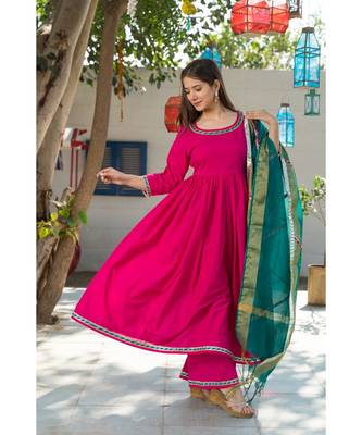 Hot Pink Kurta Dupatta Set 6