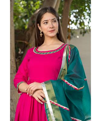 Hot Pink Kurta Dupatta Set 7