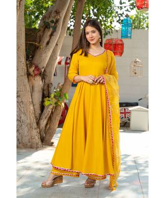 Sunsine Yellow Lurta Dupatta Set 1