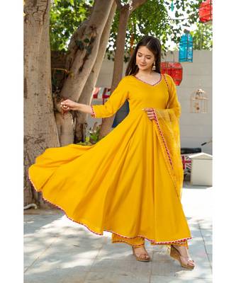 Sunsine Yellow Lurta Dupatta Set 4