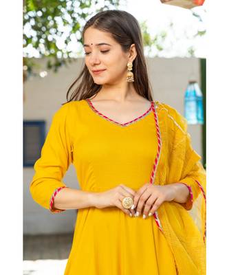 Sunsine Yellow Lurta Dupatta Set 6