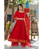 Royal Red Kurta Set with Chanderi Dupatta