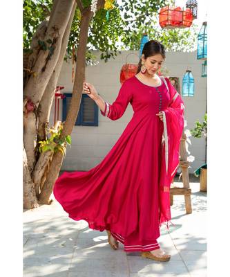 Magenta Kurta Set with Doria Dupatta 6