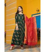 Leaf Green Gold Kurta Dupatta Set