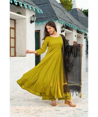 Mehendi Green Kurta Dupatta Set 5
