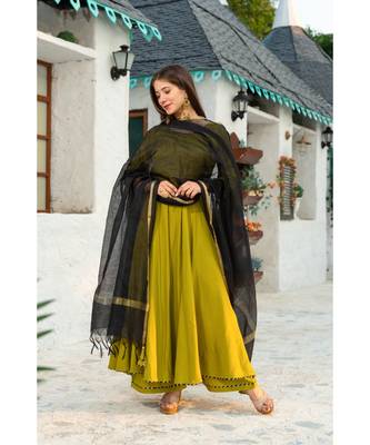 Mehendi Green Kurta Dupatta Set 6