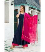 Dark Blue Kurta Dupatta Set