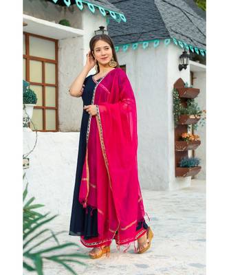 Dark Blue Kurta Dupatta Set 5