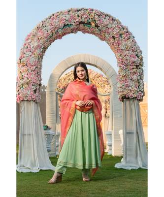Pista Green Kurta Dupatta Set 1