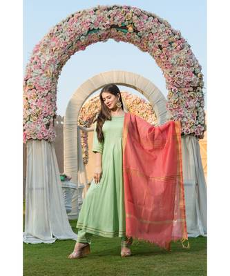 Pista Green Kurta Dupatta Set 3