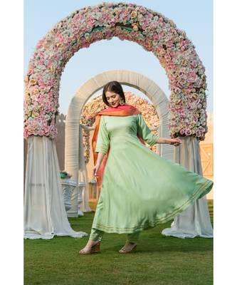 Pista Green Kurta Dupatta Set 4