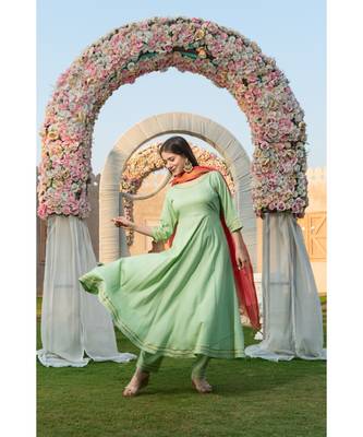 Pista Green Kurta Dupatta Set 5