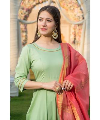 Pista Green Kurta Dupatta Set 6