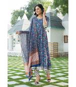 Yale Blue Kurta Set with Chanderi Dupatta