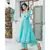 Sky Blue Kurta Set with Hand Paint Organza Dupatta