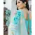 Sky Blue Kurta Set with Hand Paint Organza Dupatta
