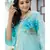 Sky Blue Kurta Set with Hand Paint Organza Dupatta