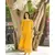 Dandelion Yellow Kurta Set with Floral Hand Paint Organza Dupatta