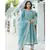 Azure Blue Hand Block Print Kurta Set with Doria Dupatta