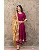 Rosewood Wine Kurta Dupatta Set