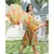 Multi colored Leaf Hand Block Print Kurta Set with Chanderi Dupatta