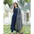 Midnight Blue Kurta Set with Bandej Dupatta