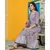 The floating cloudy grey floral hand block print kurta set with traditional chanderi dupatta.