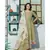A kiwi green floral hand block print kurta dupatta set