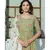 A kiwi green floral hand block print kurta dupatta set