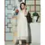 White flared Cotton Kurta set with hand Painted Doria Dupatta