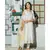 White flared Cotton Kurta set with hand Painted Doria Dupatta