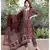 Burgundy bagru hand block print cotton kurta set with chanderi dupatta