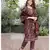 Burgundy bagru hand block print cotton kurta set with chanderi dupatta