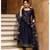 Blue solid gold kurta set with embroidered dupatta