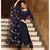 Blue solid gold kurta set with embroidered dupatta