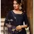 Blue solid gold kurta set with embroidered dupatta