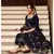 Blue solid gold kurta set with embroidered dupatta