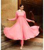 Pink polka print kurta dupatta set