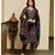Navy blue bagru hand block print cotton kurta set with chanderi dupatta