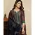 Navy blue bagru hand block print cotton kurta set with chanderi dupatta