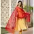 Beige gota flared kurta dupatta set