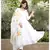 White flared cotton kurta set with hand paint chanderi dupatta