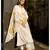 White flared cotton kurta set with hand paint chanderi dupatta